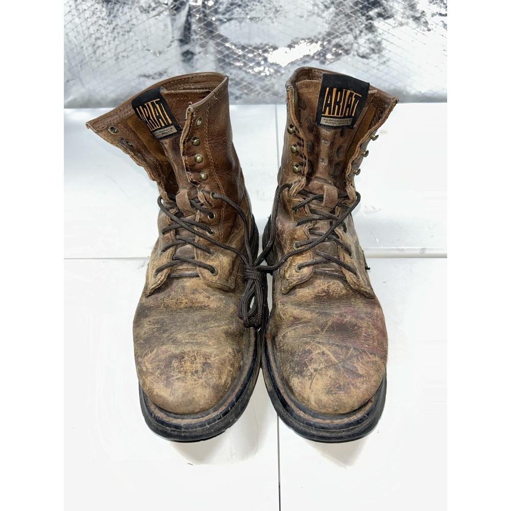Ariat Boots Mens Size 9.5 Brown Leather Work Combat Ankle Lace Up 10001210